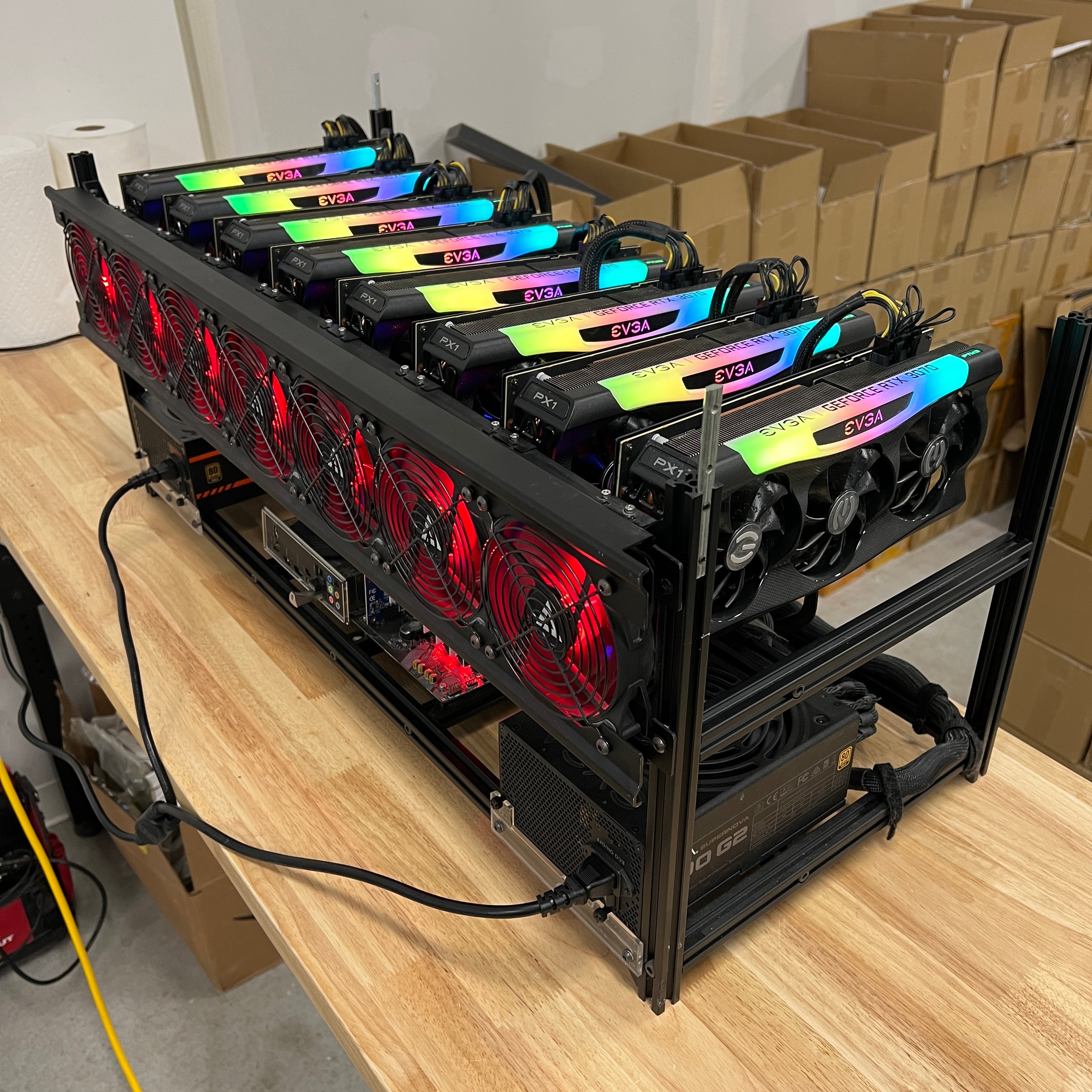 8x3070 GPU Rig – Compound Hashrate